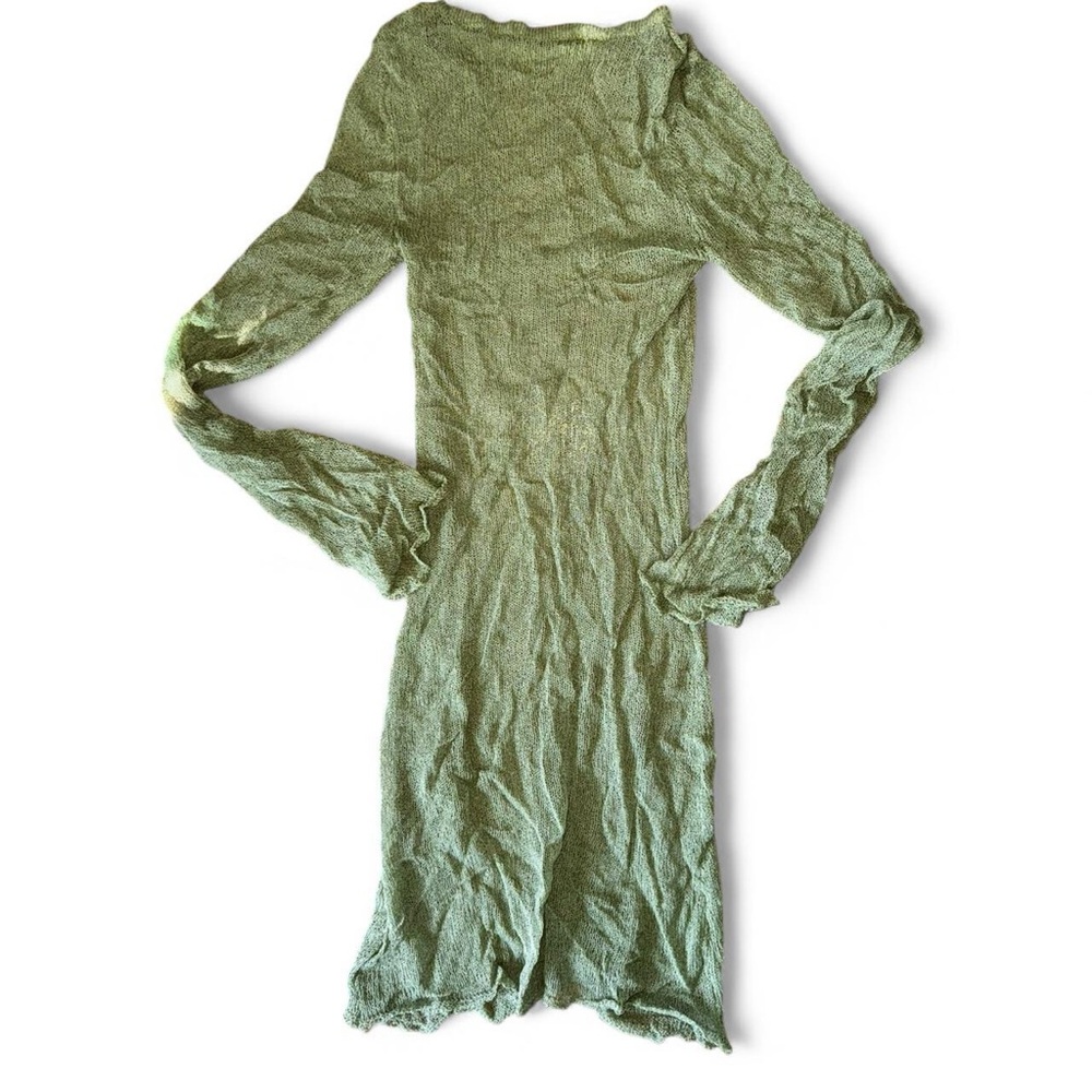 Elegant Green Long Sleeve Dress